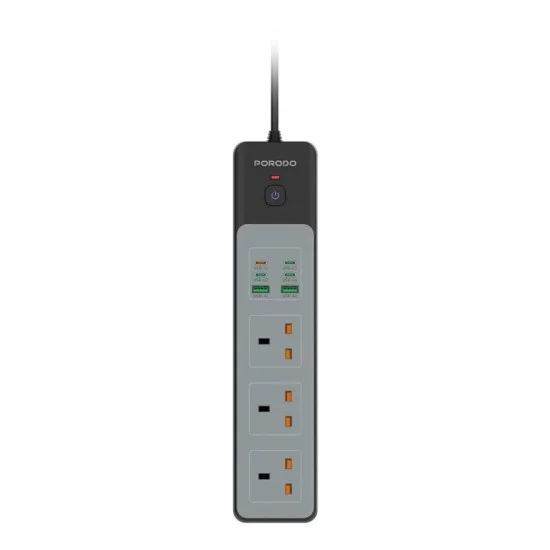 Porodo 3Ac | 45W | 300W Power Strip - Black